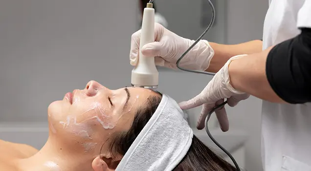Hydrafacial treatment session