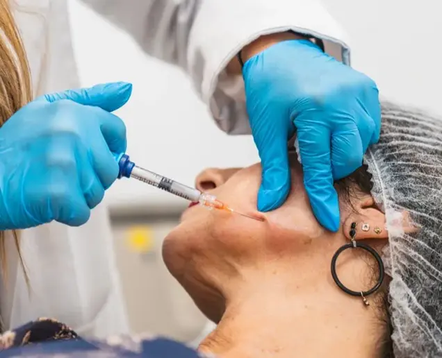 red carpet facial skin treatment with advanced device applied on face